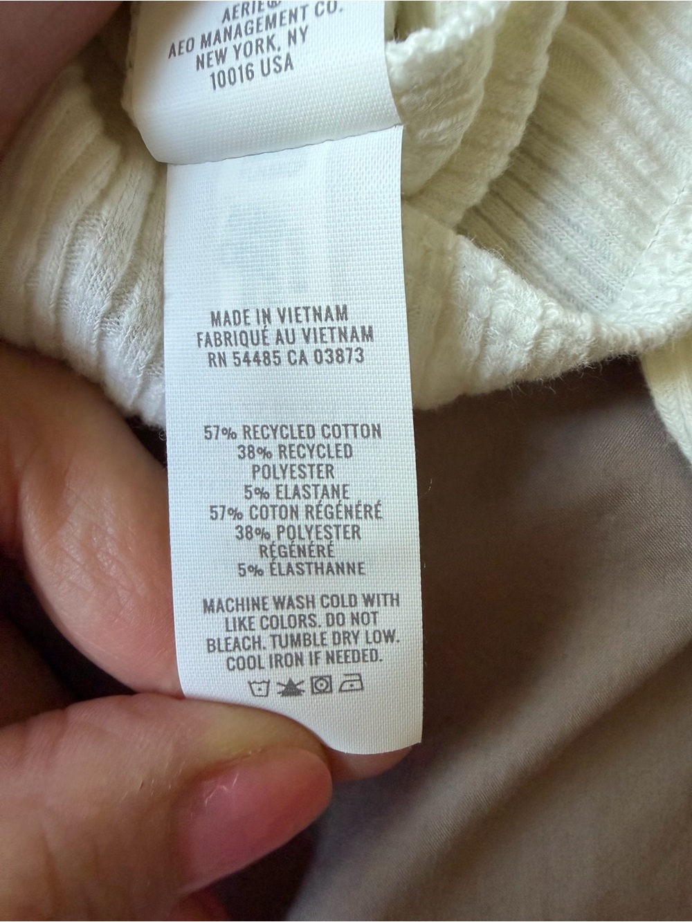 NWT Aerie Long Sleeve Off The Shoulder Bodysuit Size XL Ivory Cozy Minimalist - Picture 9 of 13